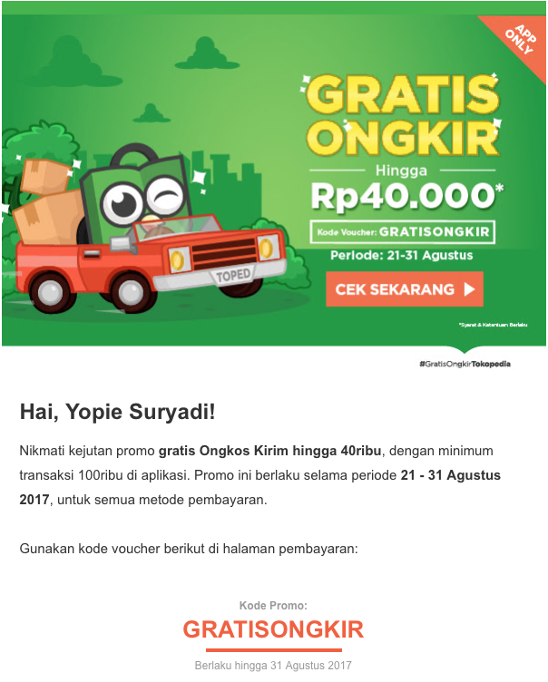 Contoh email marketing