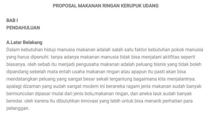 Contoh proposal usaha makanan ringan