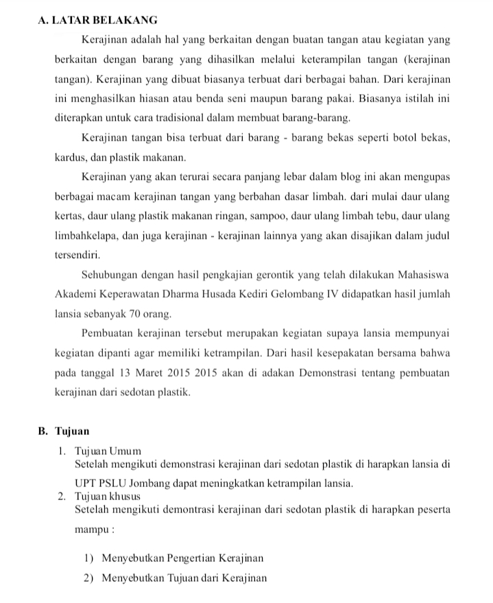 Proposal Kerajinan dari Sedotan