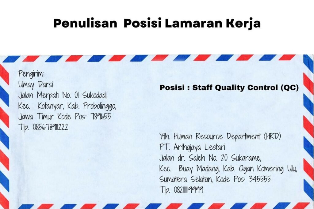 Penulisan Alamat Surat Ketika Melamar Kerja