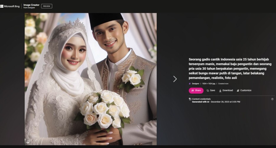 Cara Membuat Foto Pernikahan dengan AI